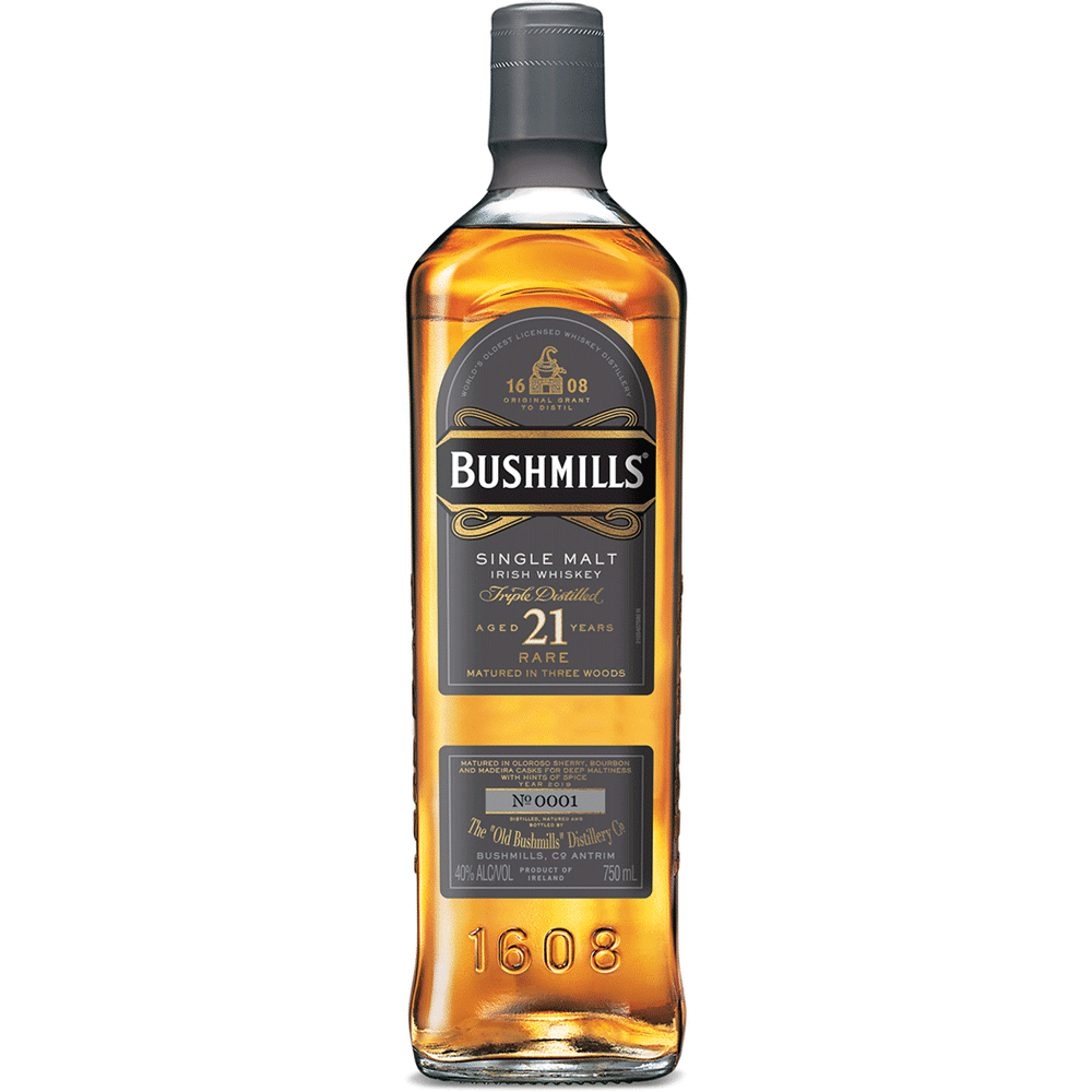 Bushmills Single Malt Irish Whiskey 21yrs Rare Triple Distilled Irish Whiskey