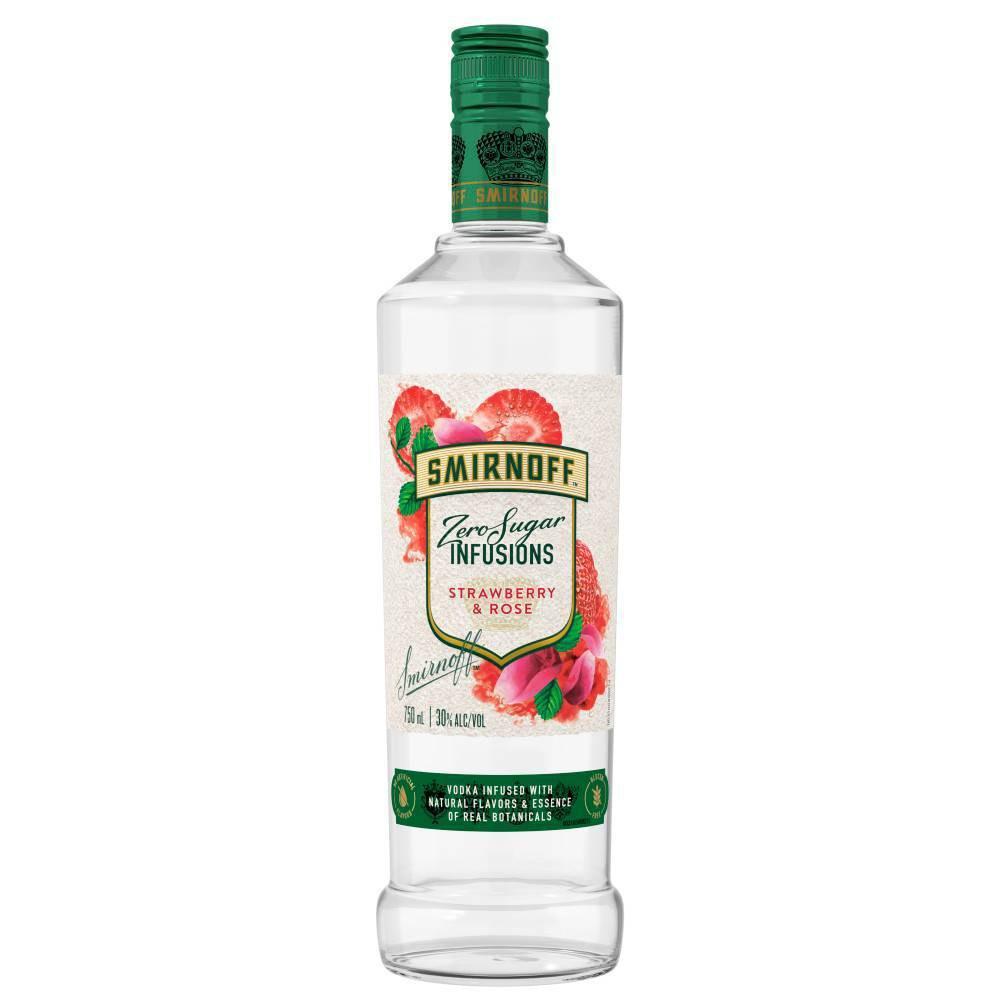 Smirnoff Zero Sugar Infusions Strawberry & Rose, Vodka Specialty